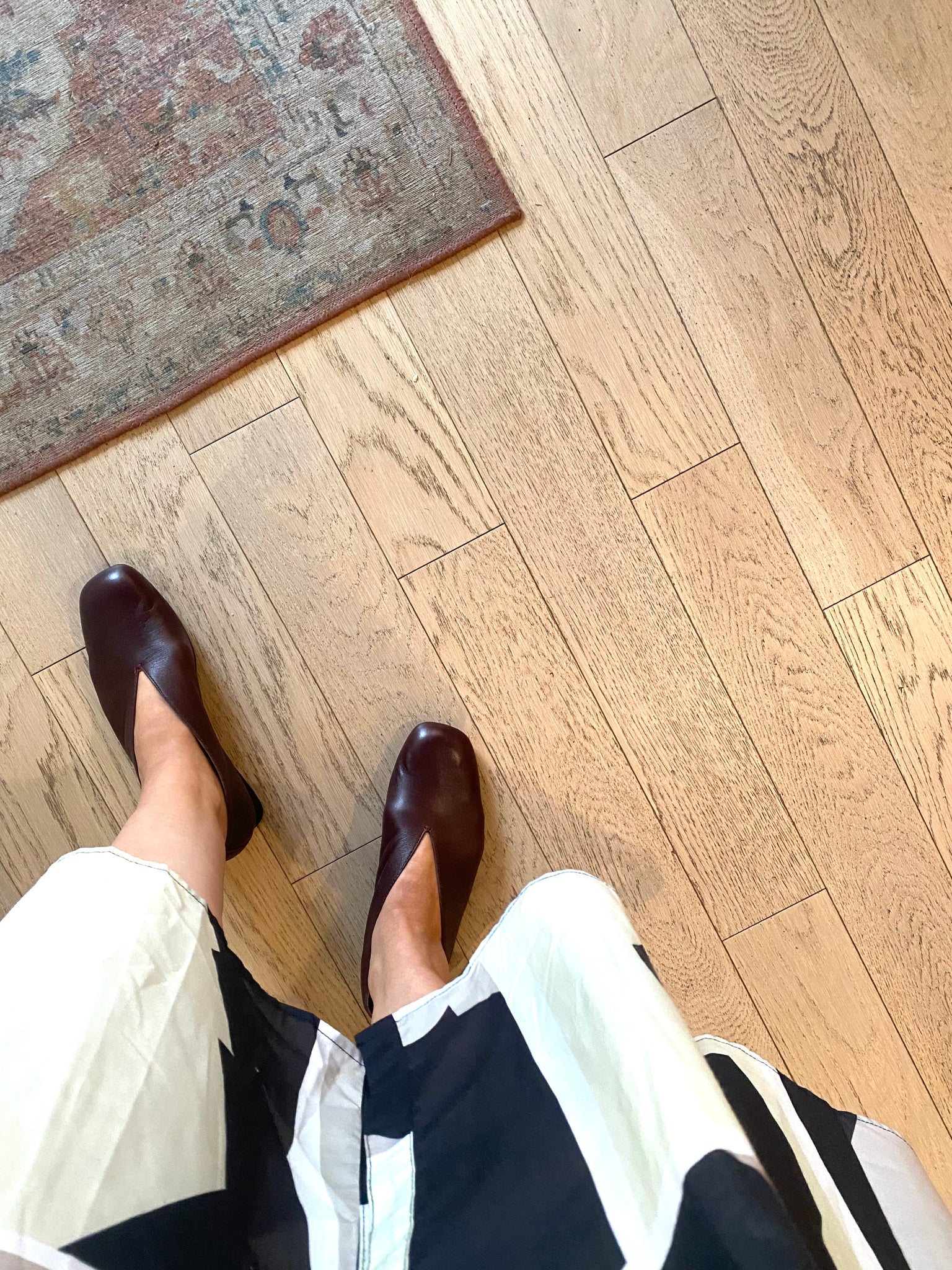 Camper - Casi Ballet Flat in Burgundy Leather