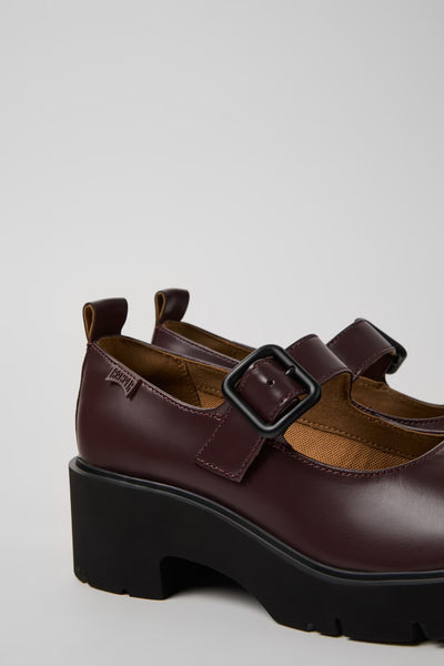 Camper - Platform Mary Jane in Burgundy Leather