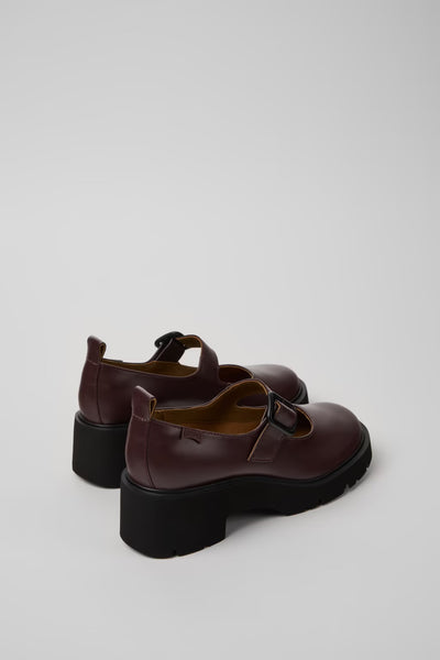 Camper - Platform Mary Jane in Burgundy Leather