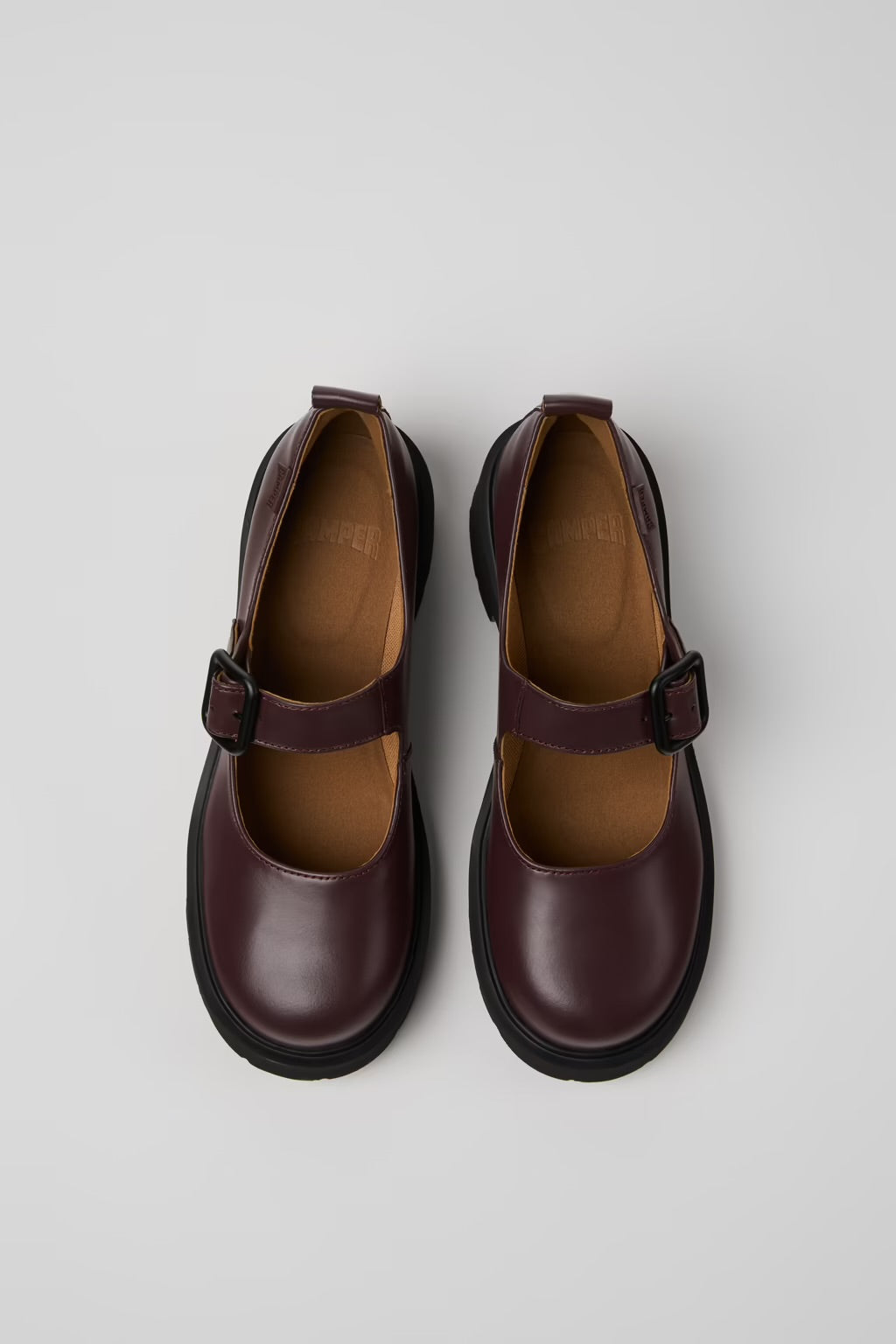 Camper - Platform Mary Jane in Burgundy Leather