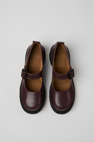 Camper - Platform Mary Jane in Burgundy Leather