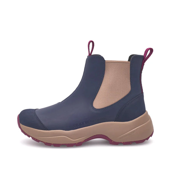 Woden - Waterproof Boot in Dark Navy and Taupe