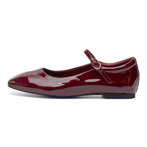 Woden - Mary Janes in Merlot Patent Leather
