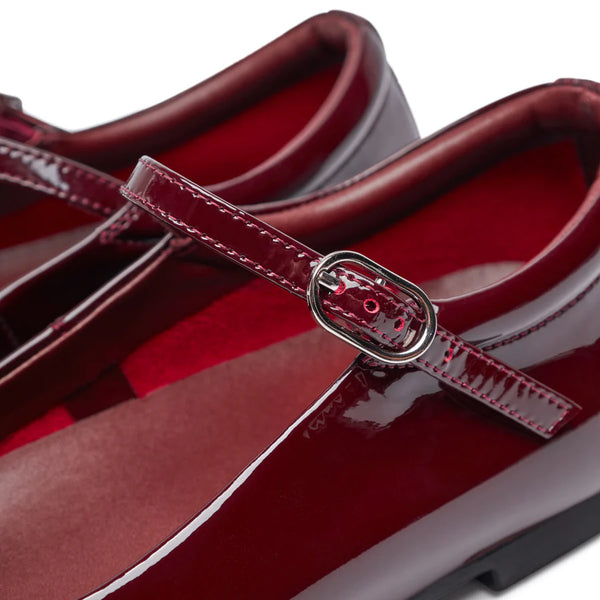 Woden - Mary Janes in Merlot Patent Leather