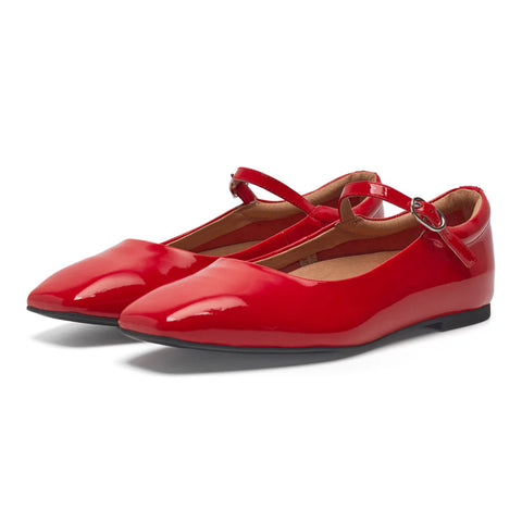 Woden - Mary Jane in Cherry Red Patent Leather