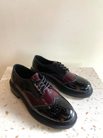 Ateliers - Two Tone Naplak Brogue in Black & Bordo