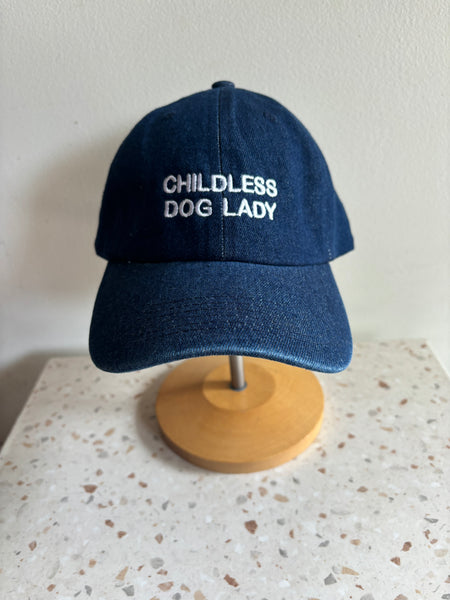 Intentionally Blank x Imelda - CHILDLESS DOG LADY Ball Cap in Dark Denim