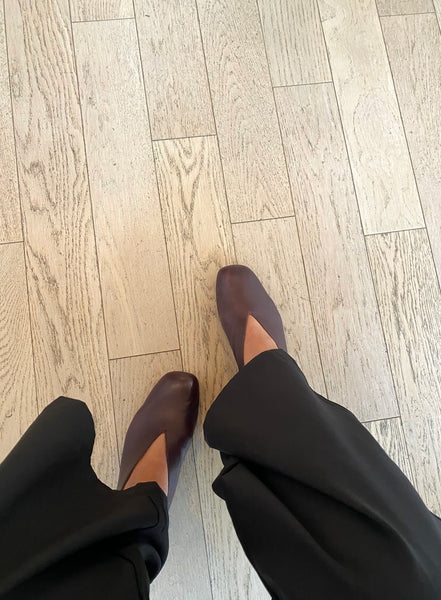 Camper - Casi Ballet Flat in Burgundy Leather