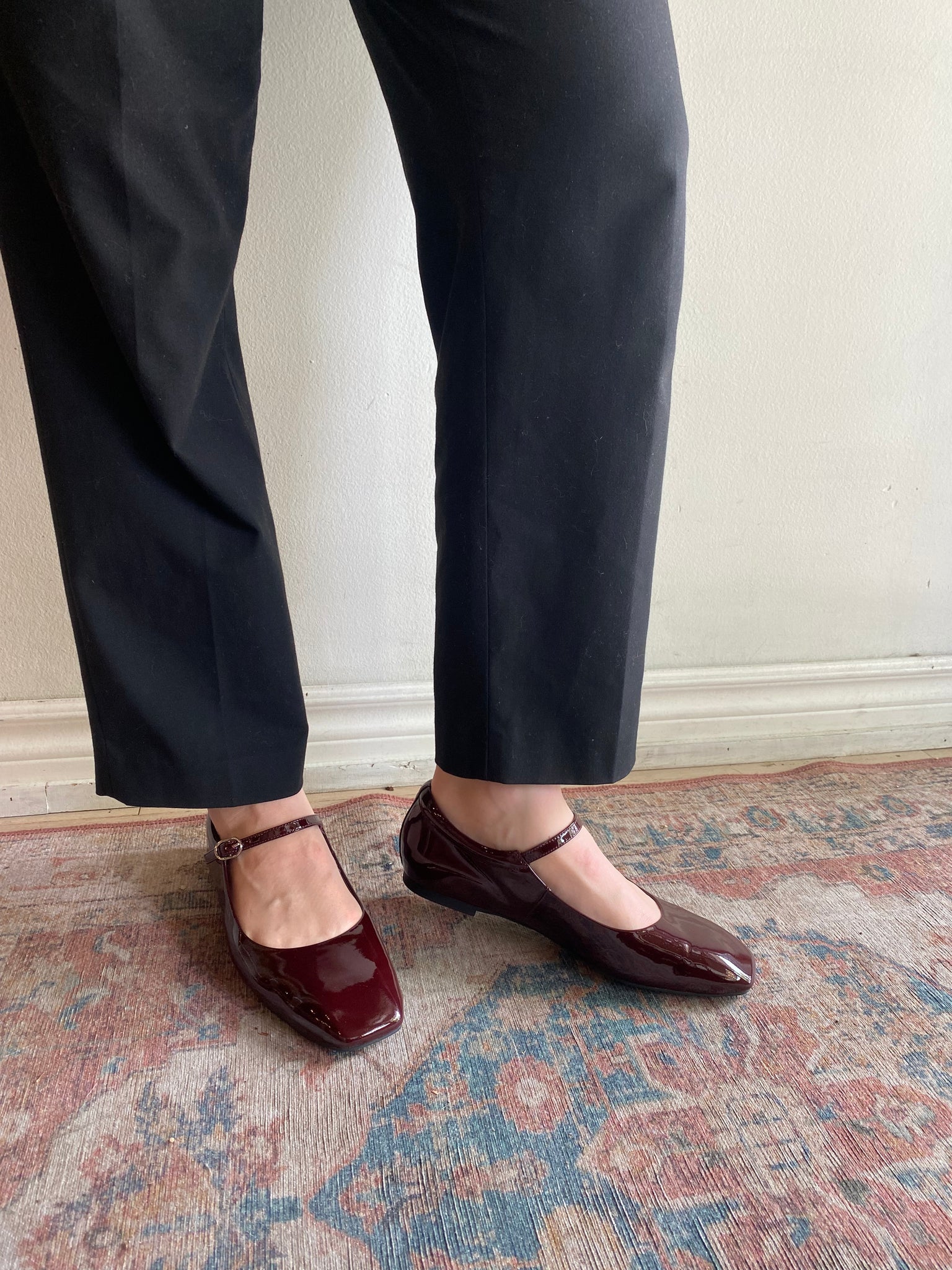 Woden - Mary Janes in Merlot Patent Leather
