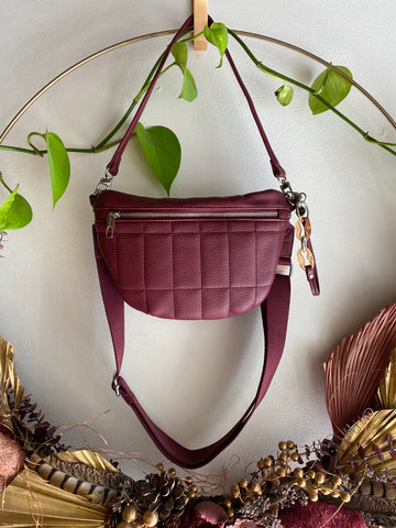 Co-Lab - Quilted Sling Crossbody Bag in Pomegranate