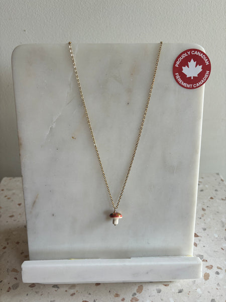 Catmamola Ceramics - Mushroom Necklace in Terracotta