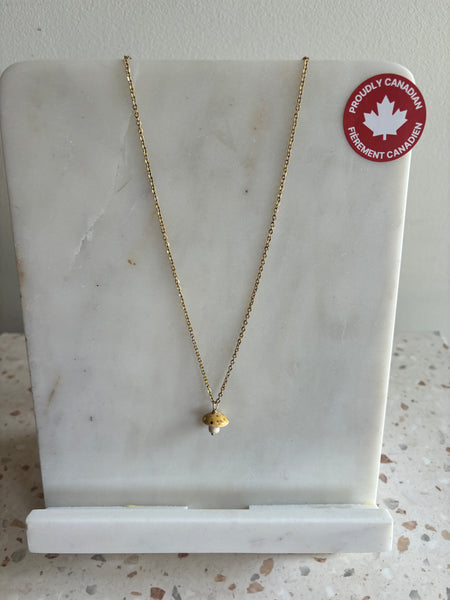 Catmamola Ceramics - Mushroom Necklace in Yellow