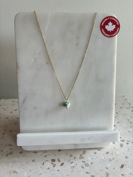 Catmamola Ceramics - Mushroom Necklace in Blue