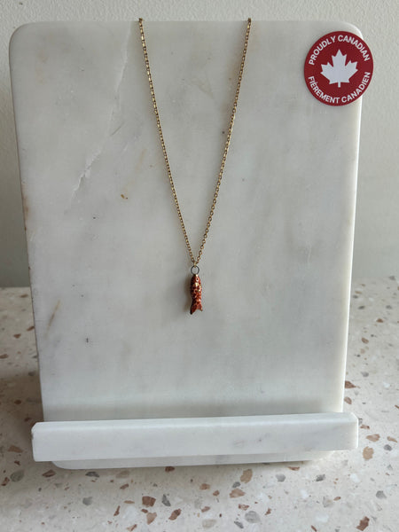 Catmamola Ceramics - Fish Necklace in Wine
