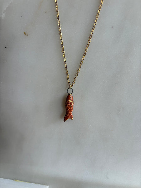 Catmamola Ceramics - Fish Necklace in Wine