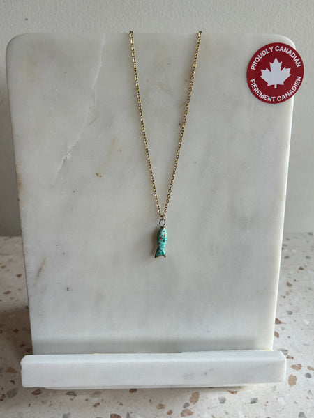 Catmamola Ceramics - Fish Necklace in Teal