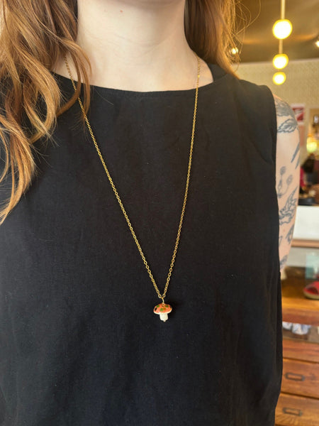 Catmamola Ceramics - Mushroom Necklace in Terracotta