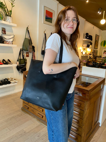 Co-Lab - Large Tote with Curved Handles in Black