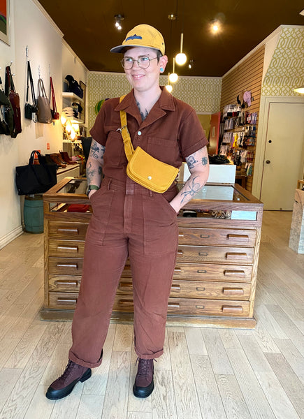 Small Lot - Waxed Canvas Belt Bag in Apricot