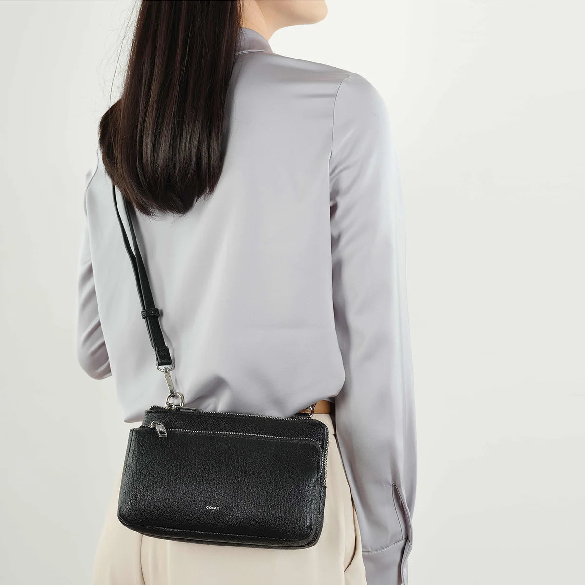 Co-Lab - Double Zip Crossbody in Black