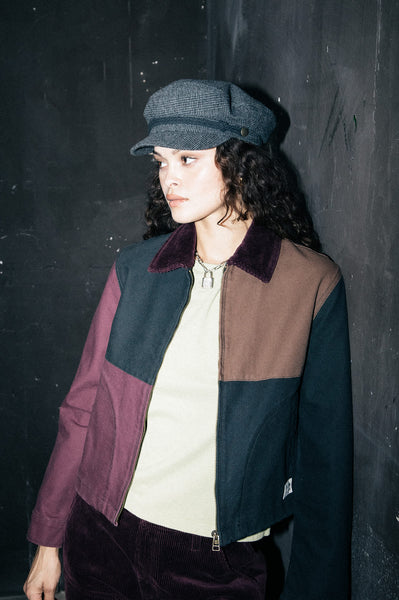 Brixton - Fiddler Cap in Grey Plaid