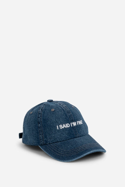 Intentionally Blank - I SAID I’M FINE Ball Cap in Denim