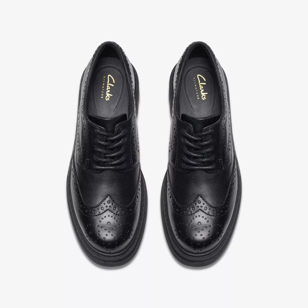 Clarks - Black Leather Brogues