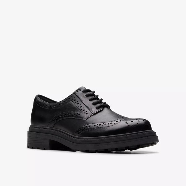 Clarks - Black Leather Brogues