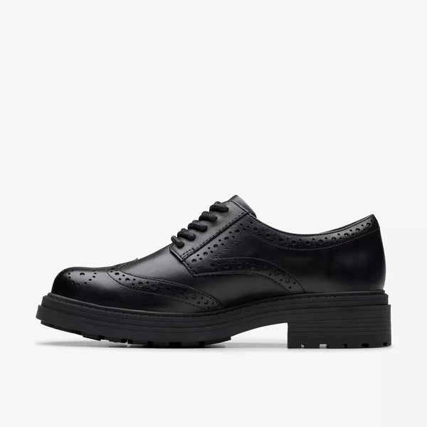 Clarks - Black Leather Brogues