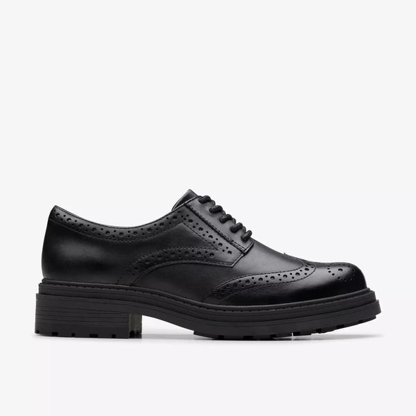 Clarks - Black Leather Brogues