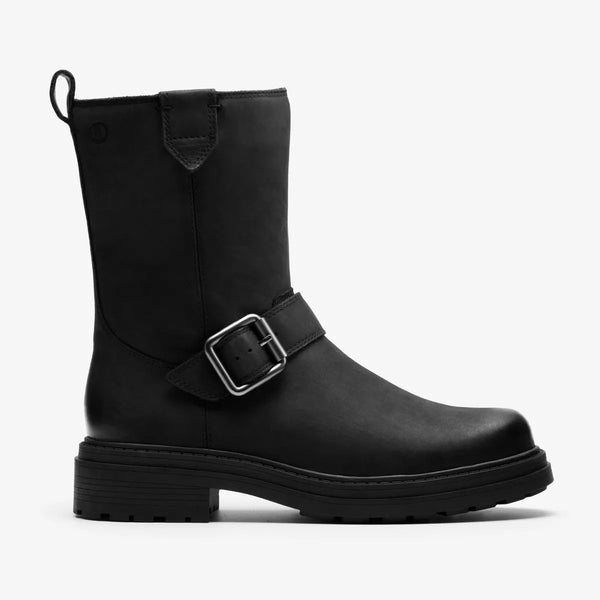 Clarks - Black Leather Moto Boot