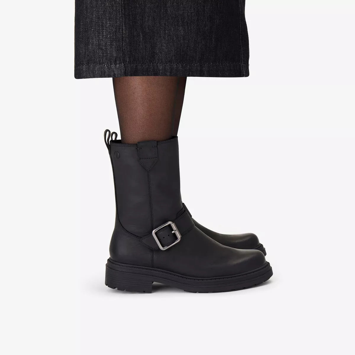 Clarks - Black Leather Moto Boot