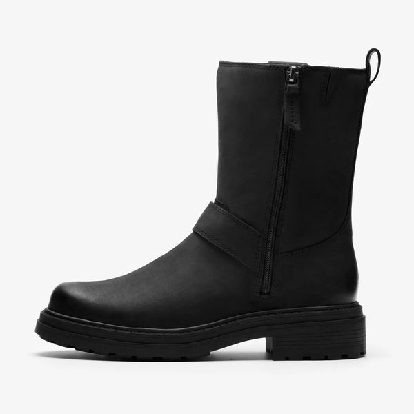 Clarks - Black Leather Moto Boot