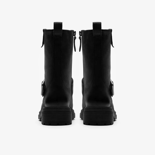 Clarks - Black Leather Moto Boot