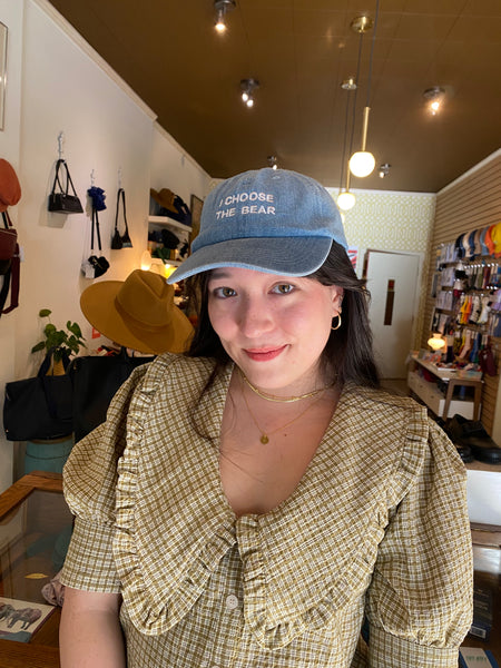 Intentionally Blank x Imelda - I CHOOSE THE BEAR Ball Cap in Light Denim