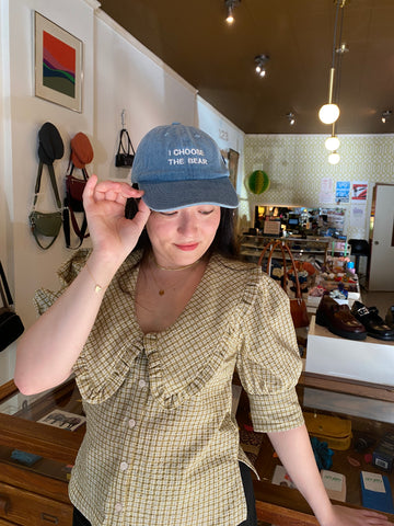 Intentionally Blank x Imelda - I CHOOSE THE BEAR Ball Cap in Light Denim