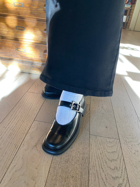 Vagabond Shoemakers - Black Leather Mary Janes with Grommet Buckles