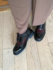Ateliers - Two Tone Naplak Brogue in Black & Bordo