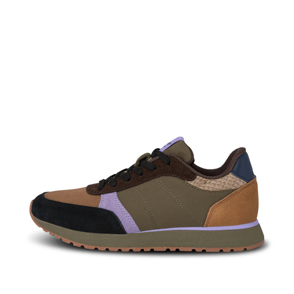 Woden - Sneaker in Dark Olive and Orchid
