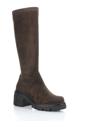 Bos & Co - Tall Stretchy Waterproof & Warm Brown Suede Boot