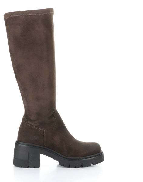 Bos & Co - Tall Stretchy Waterproof & Warm Brown Suede Boot