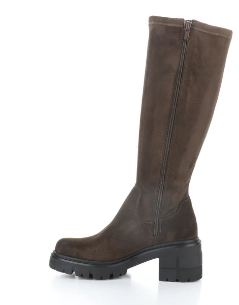 Bos & Co - Tall Stretchy Waterproof & Warm Brown Suede Boot