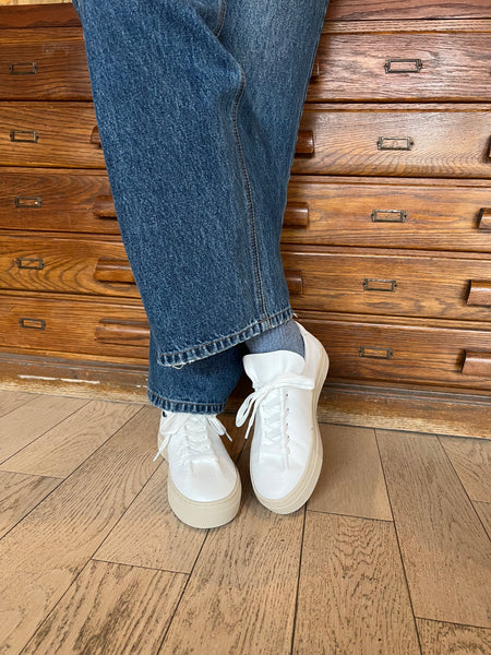 Ateliers - White Leather Platform Sneakers