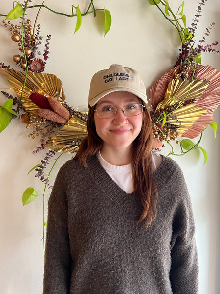 Intentionally Blank x Imelda - CHILDLESS CAT LADY Ball Cap in Cream