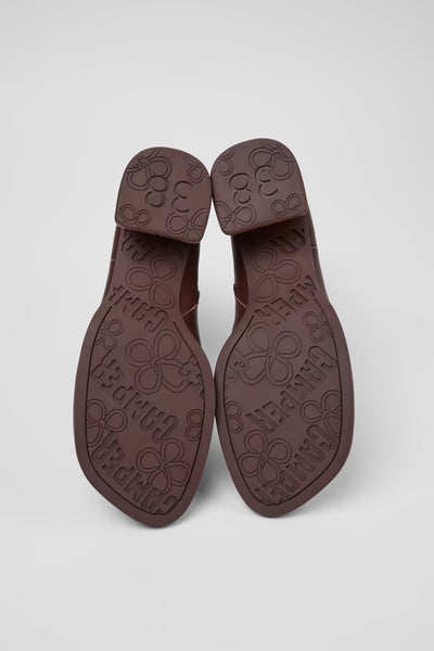 Camper - Twins Collection - Burgundy Leather Boot w/ Orange & Pink Heels