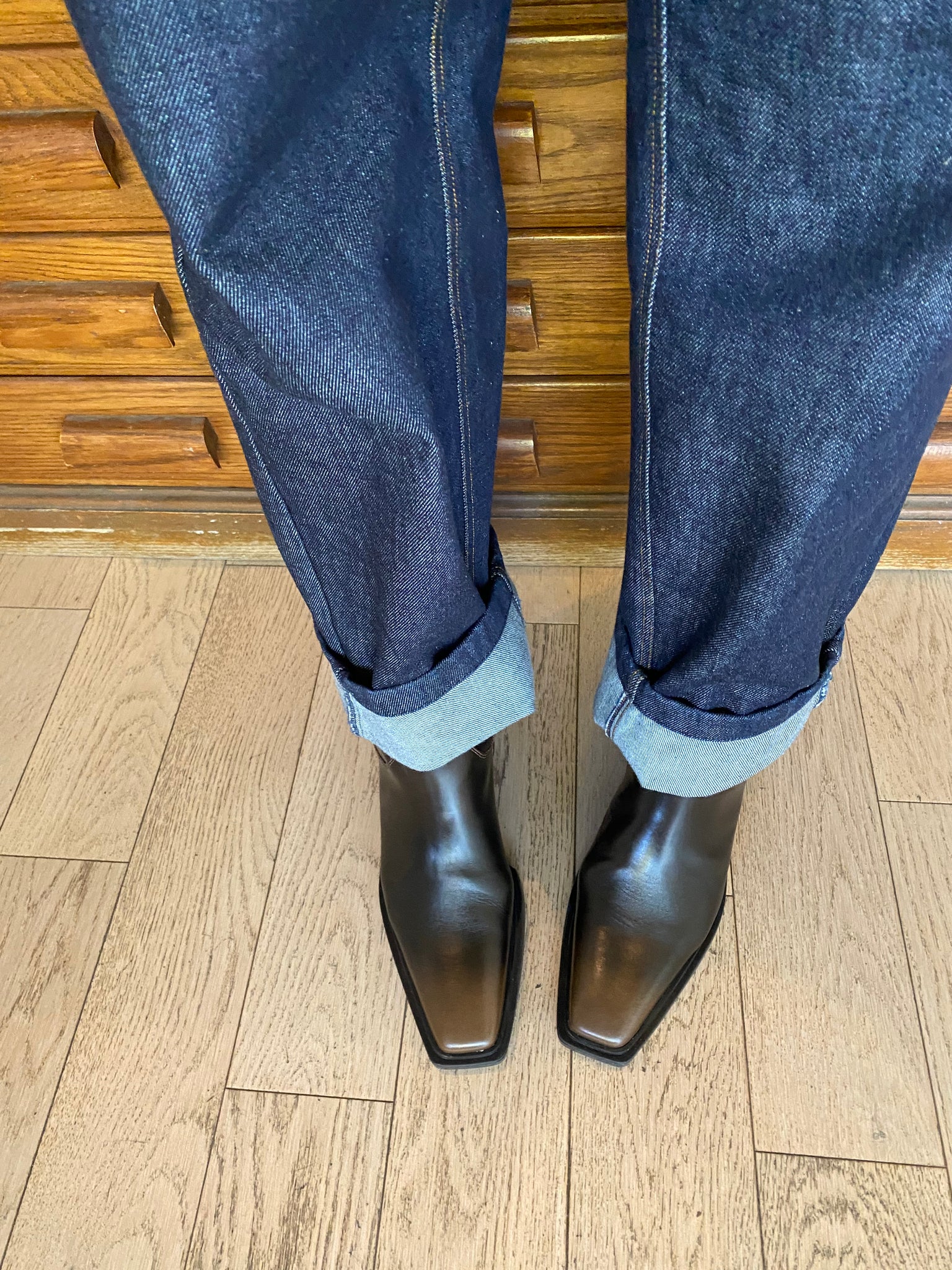 Vagabond Shoemakers - Curved Heeled Short Boot in Dark Brown Leather