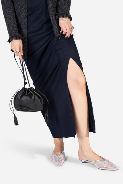 Intentionally Blank - Rhinestone Mesh Mule in Silver