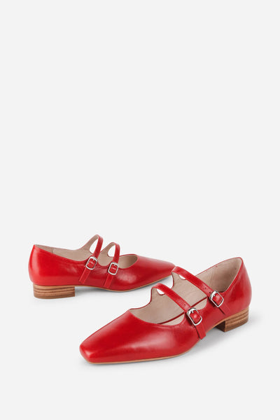 Intentionally Blank - Double Strap Mary Jane in Cherry Leather