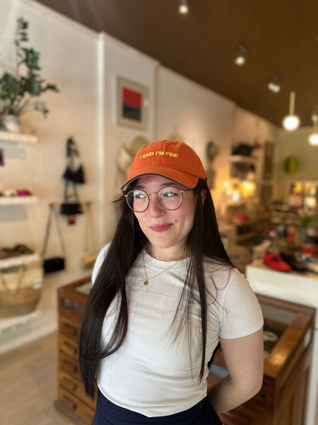 Intentionally Blank - I SAID I’M FINE Ball Cap in Terracotta