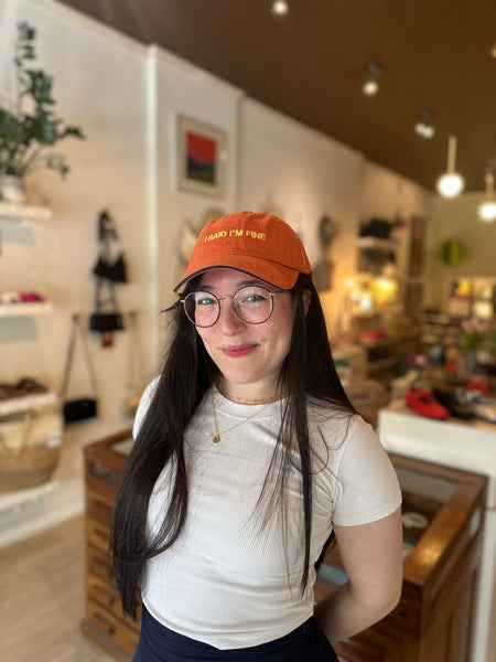 Intentionally Blank - I SAID I’M FINE Ball Cap in Terracotta